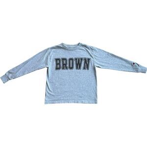 Champion Kids Brown University Long Sleeve Gray Graphic Tee. YXS. 4-5. 4. 5.